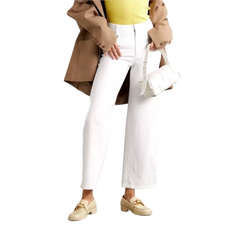 NWOT  VINCE Cotton Lyocell linen-blend straight Wide leg White pants 10